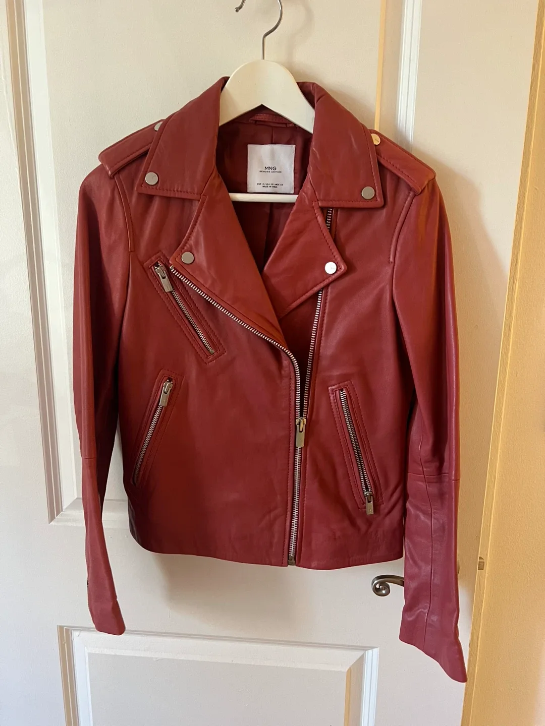 MNG Genuine Leather Biker Jacket - Size XS image indicator(2)