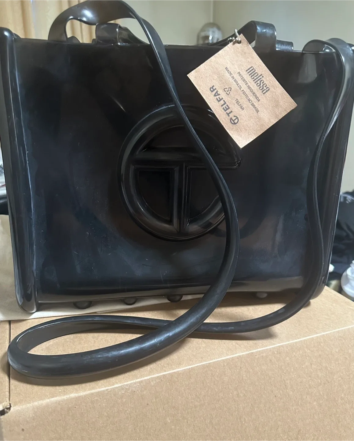 Telfar x Melissa Medium Jelly Shopper - Black thumbnail