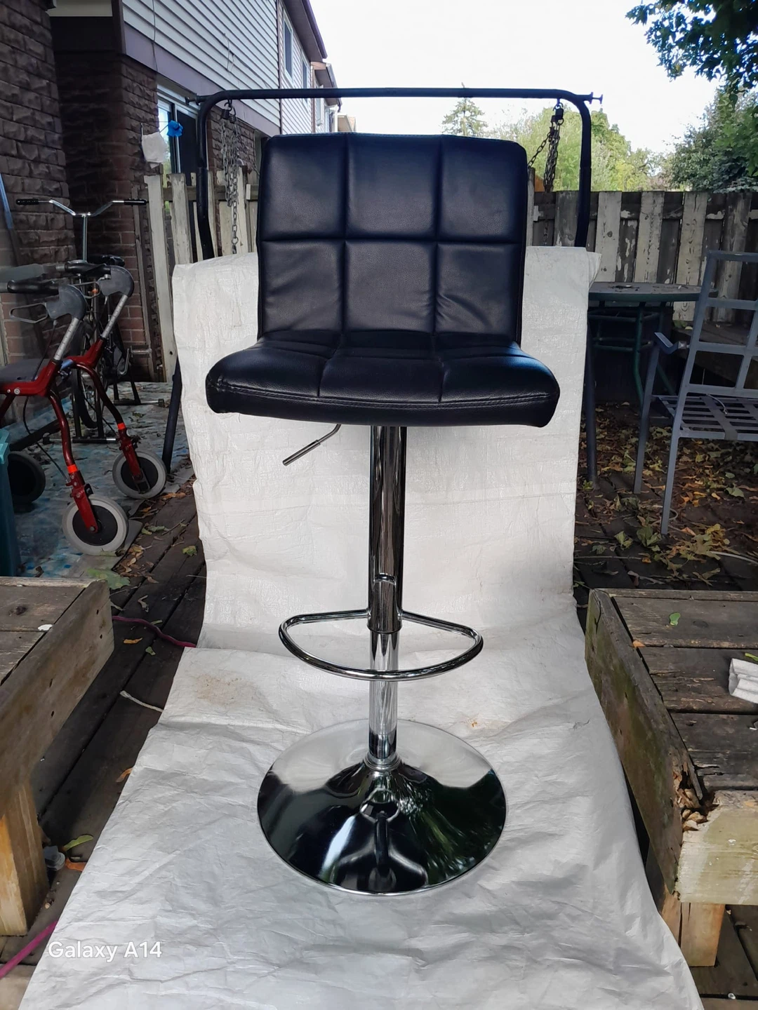 Adjustable Height Bar Stool - Black