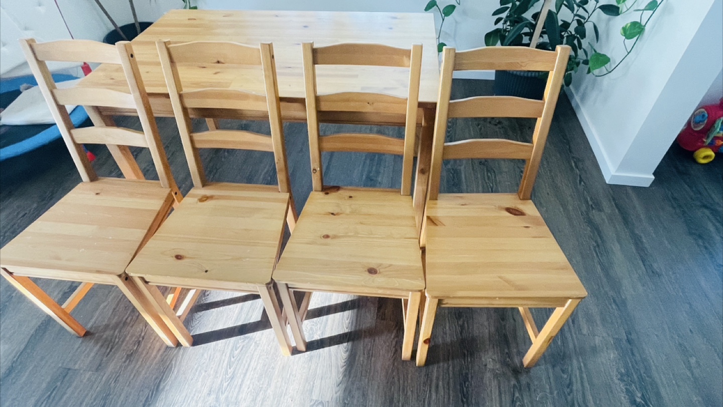 Wooden Dining Table with 4 Chairs - photo 5