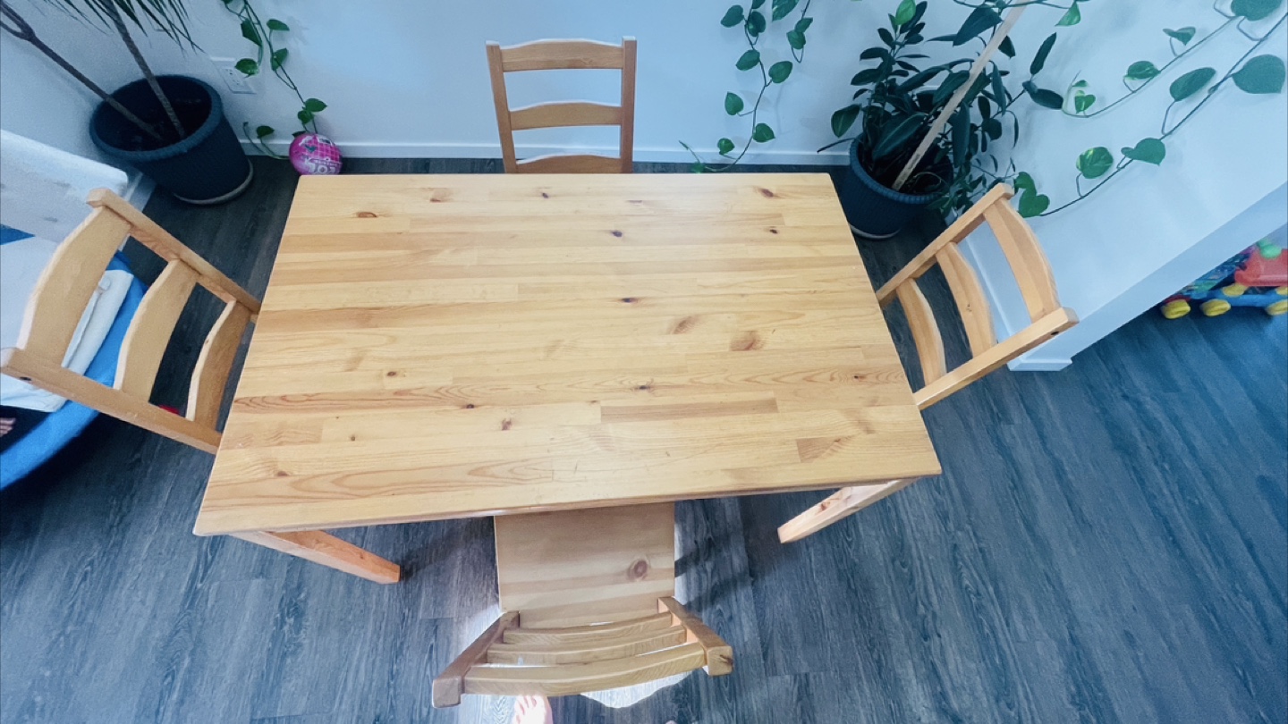 Wooden Dining Table with 4 Chairs - photo 2