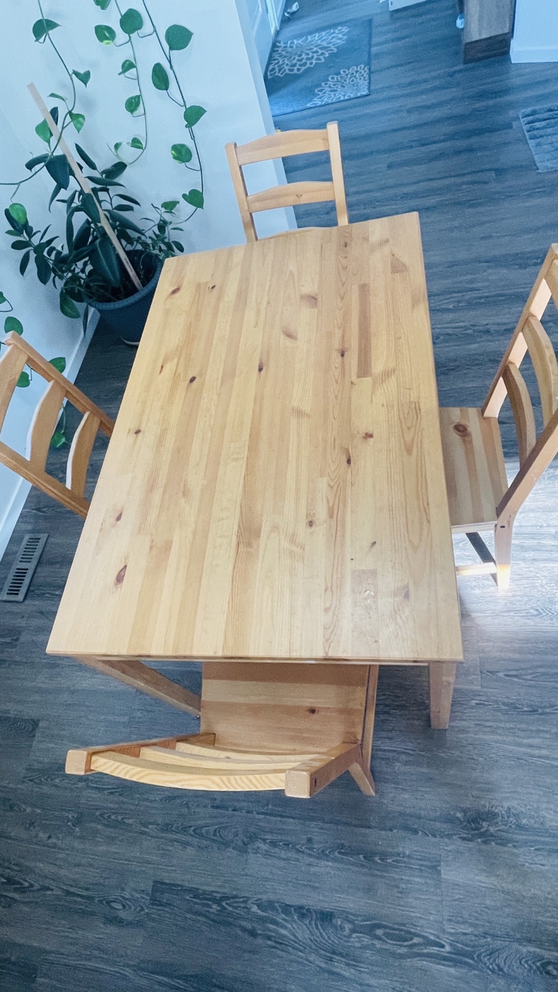 Wooden Dining Table with 4 Chairs - photo 3