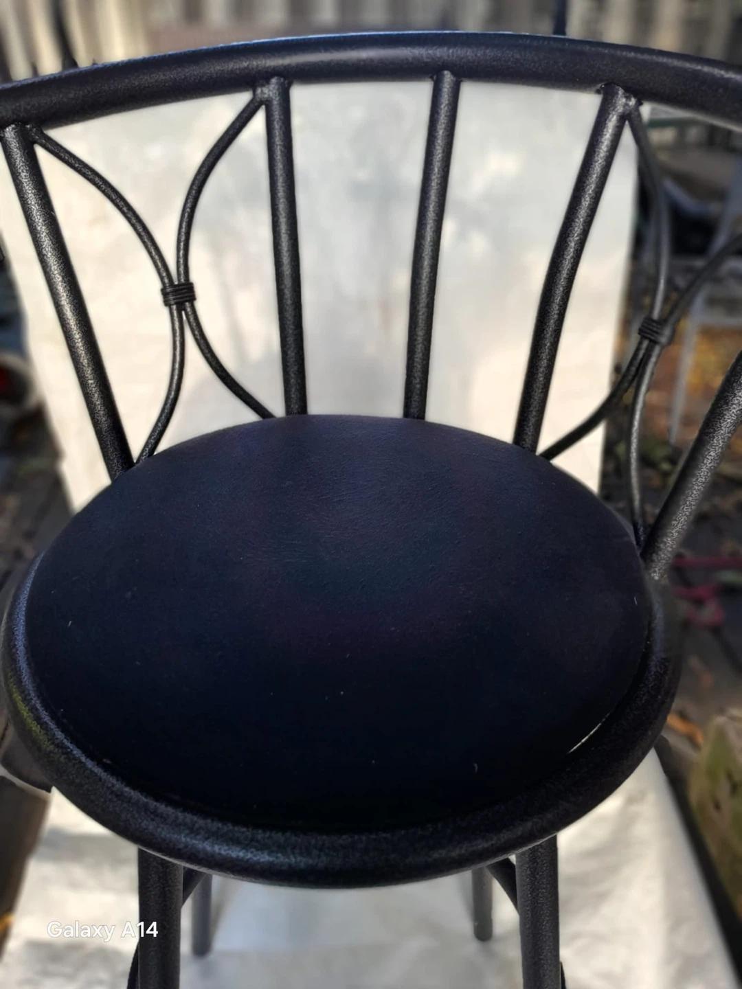 Black Metal Bar Stool with Backrest - photo 2