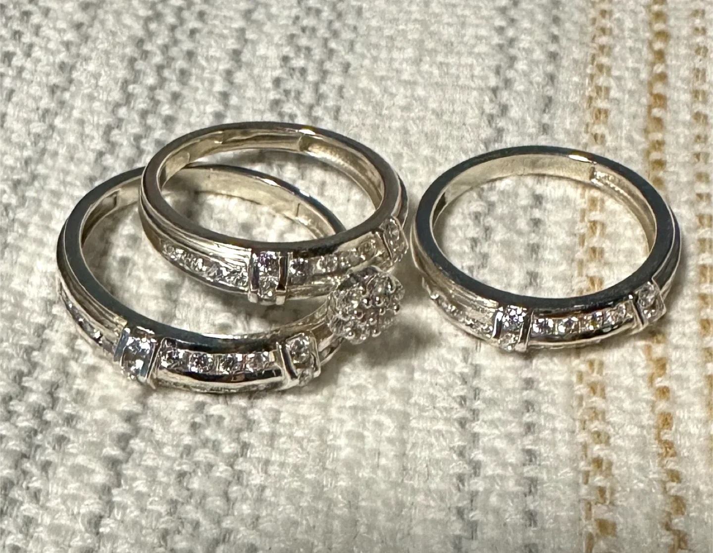 Jewelry Port Sterling Silver Wedding Ring Set - Size 8 & 11.5 image indicator(3)