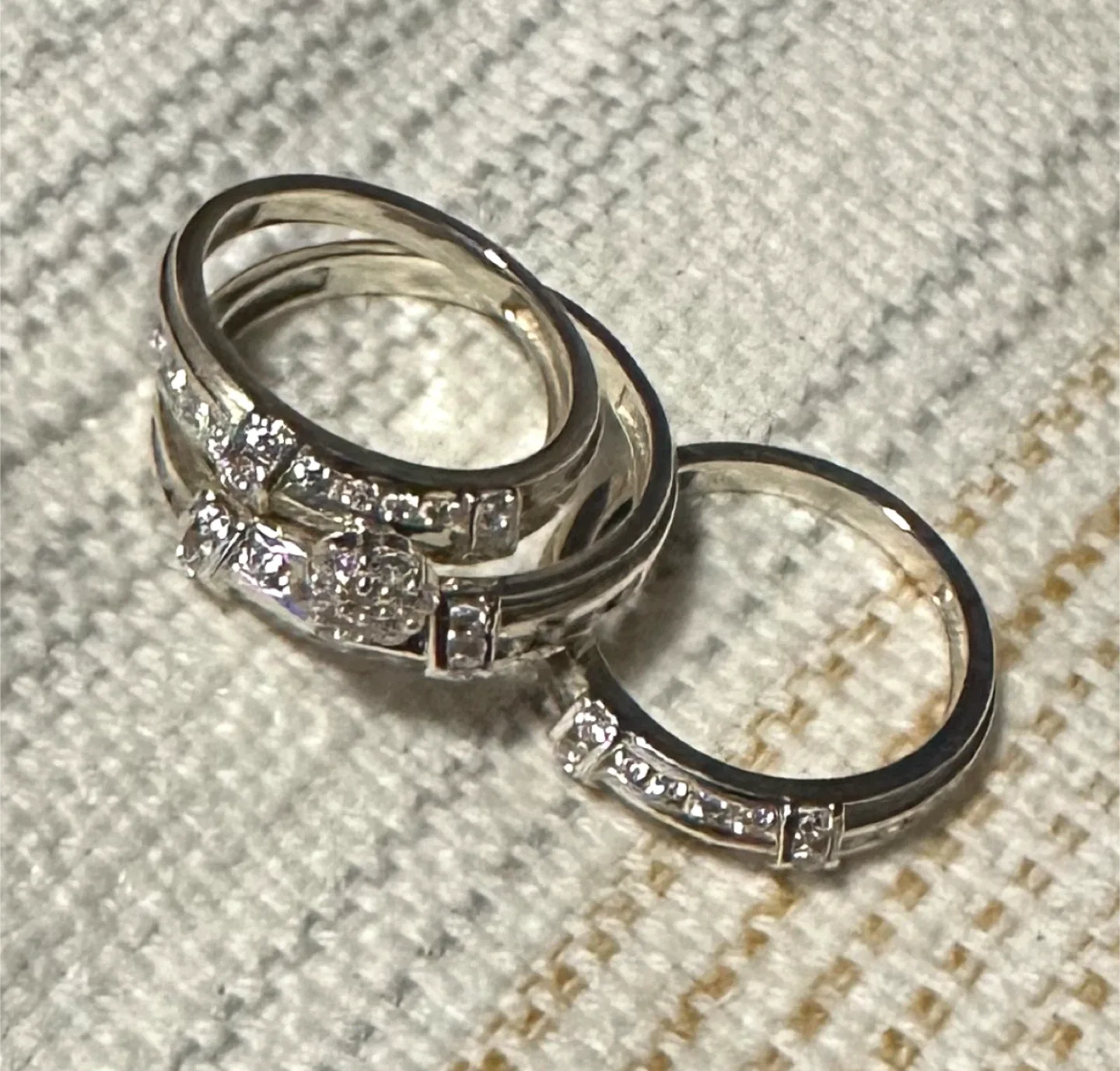 Jewelry Port Sterling Silver Wedding Ring Set - Size 8 & 11.5 image indicator(2)