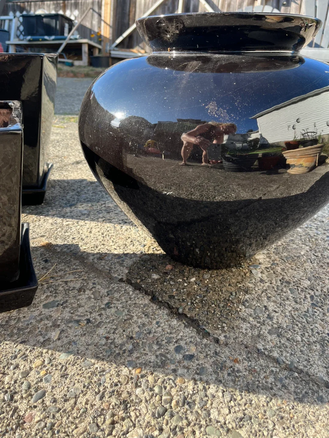 Black Ceramic Planter Pot thumbnail