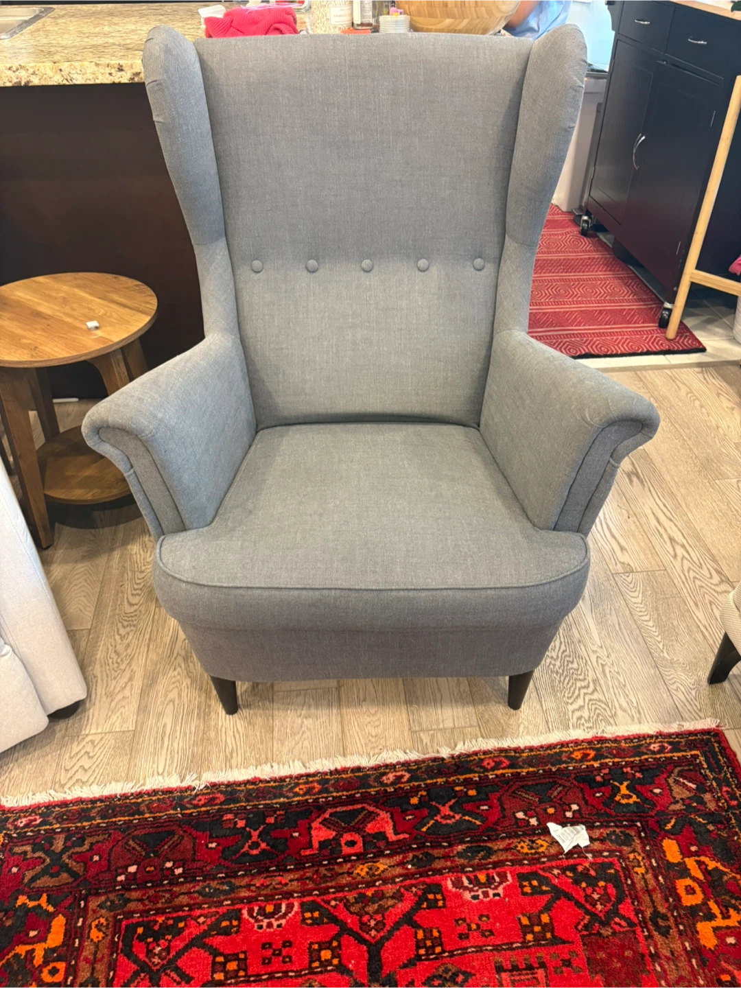Grey Wingback Armchair