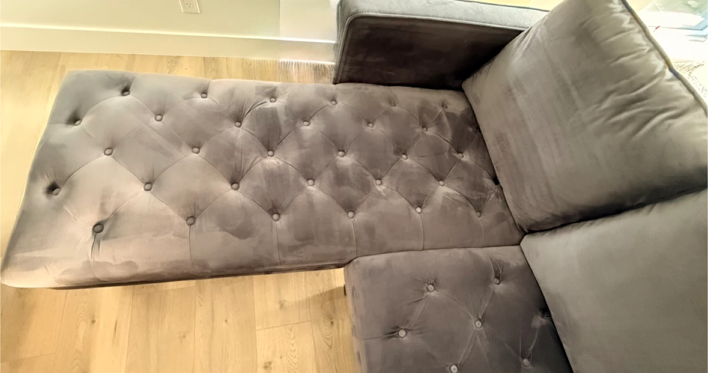 Grey Velvet Sectional Sofa