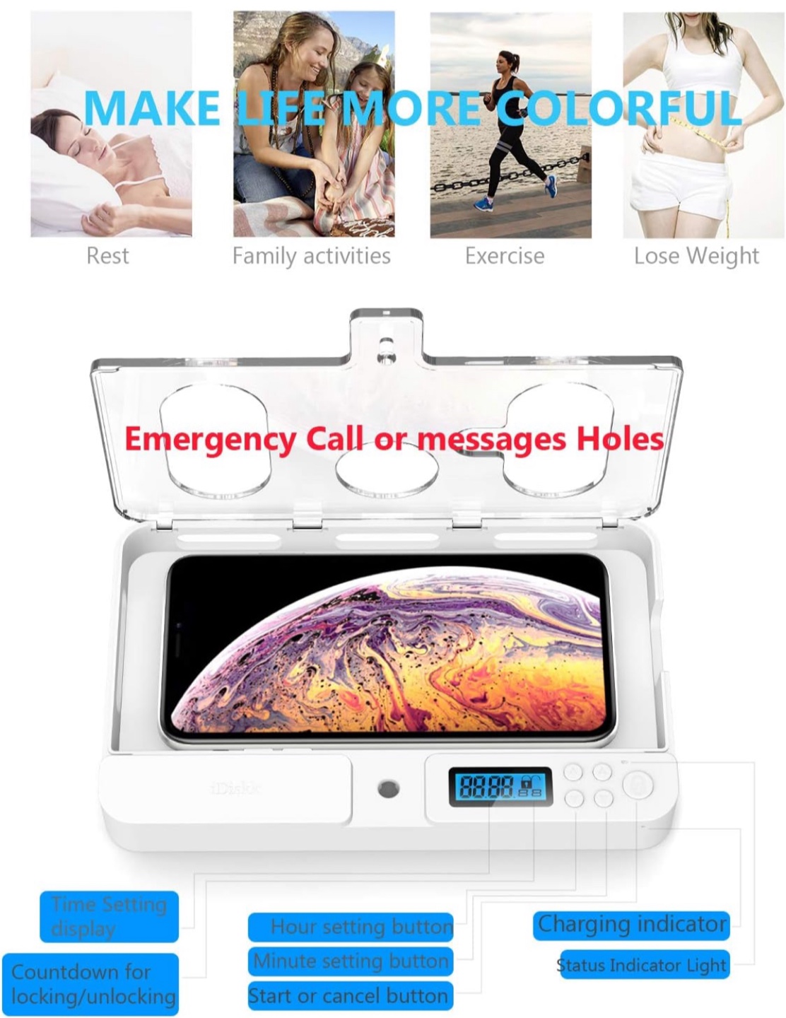 Phone Timer Lock Box - Control Addiction! - photo 2