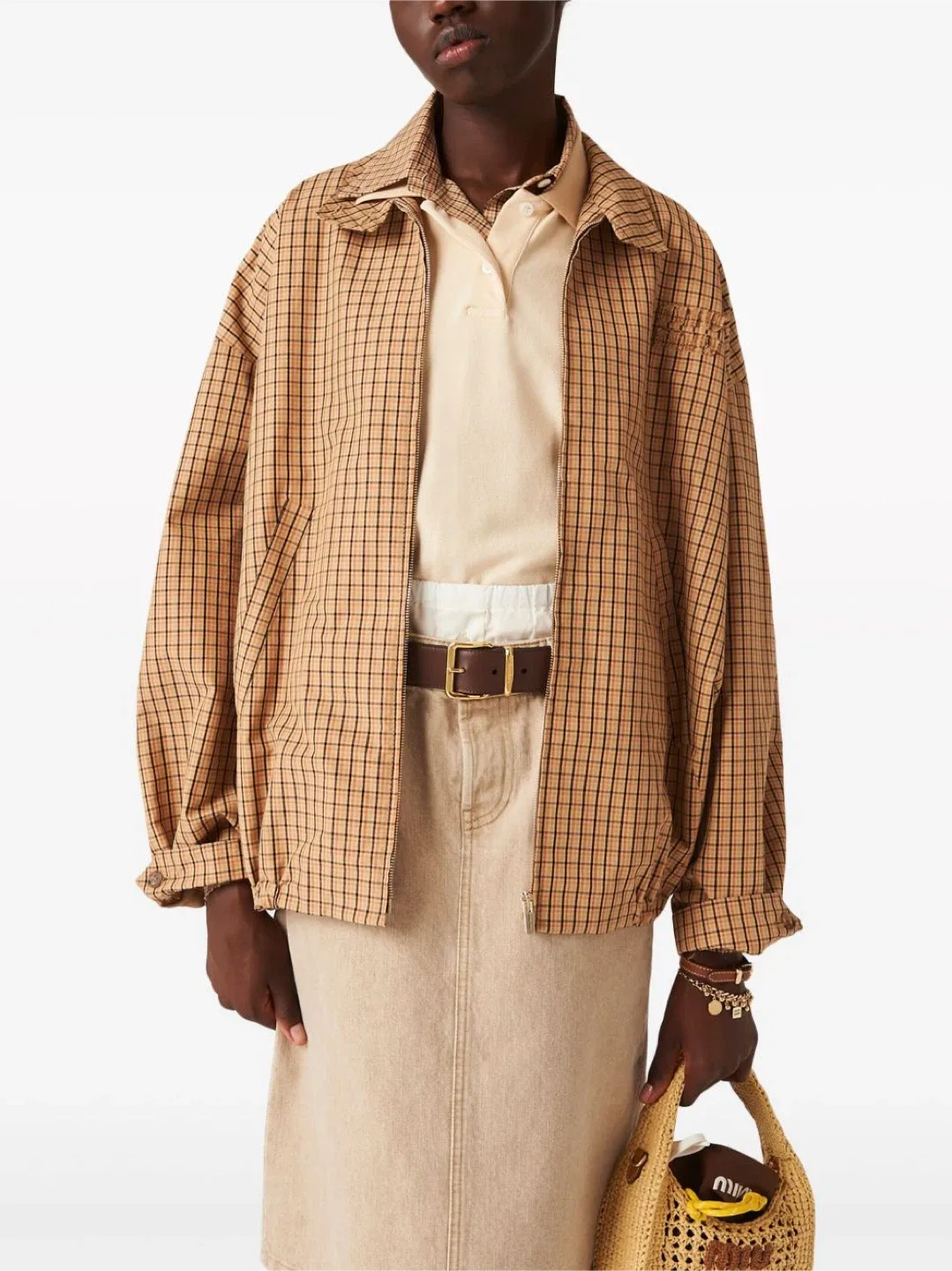 Miu Miu Checked Canvas Blouson Jacket image indicator(2)