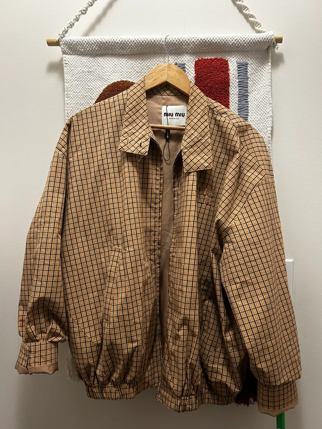 Miu Miu Checked Canvas Blouson Jacket image indicator(4)