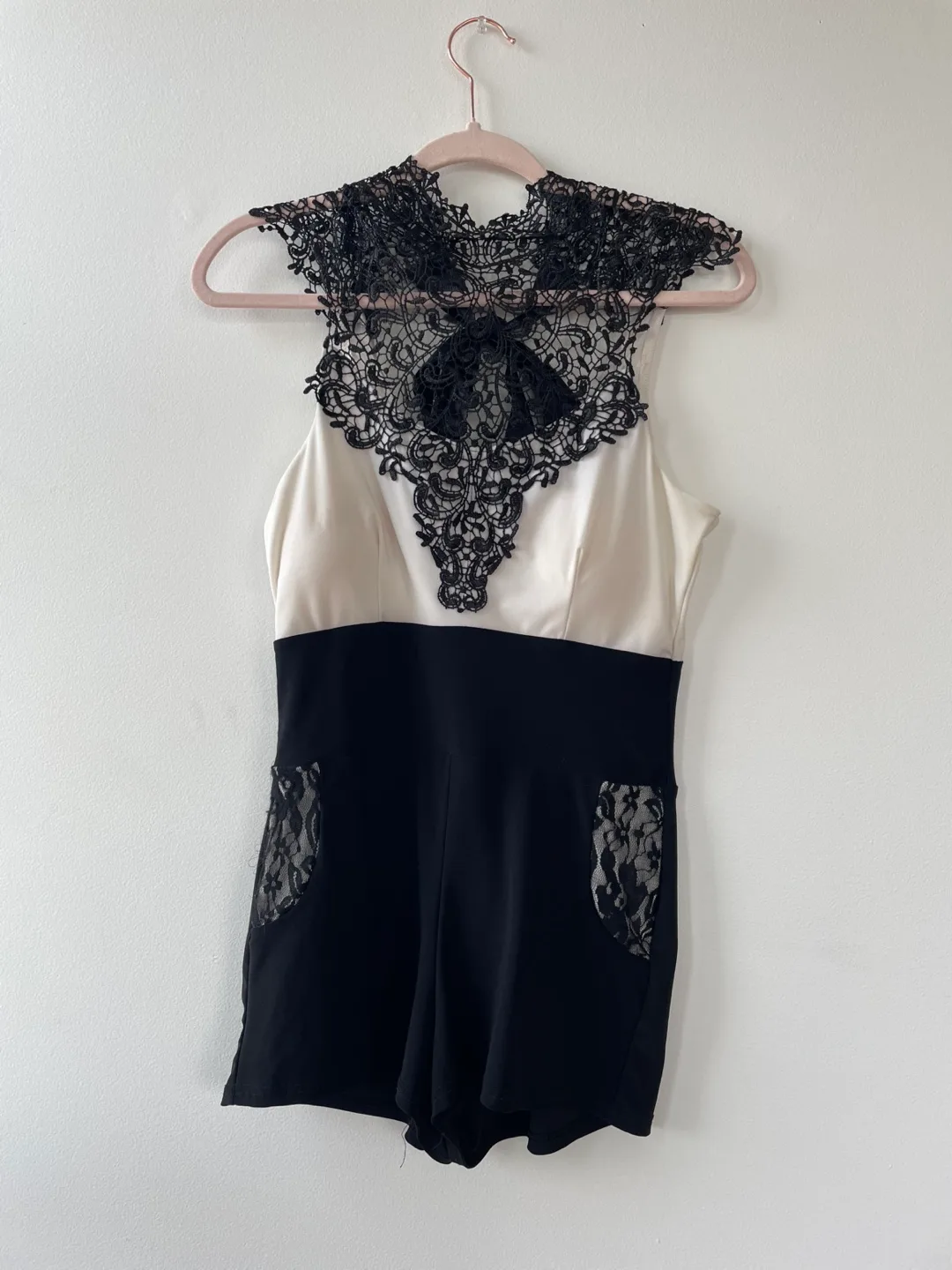 Black & White Lace Romper