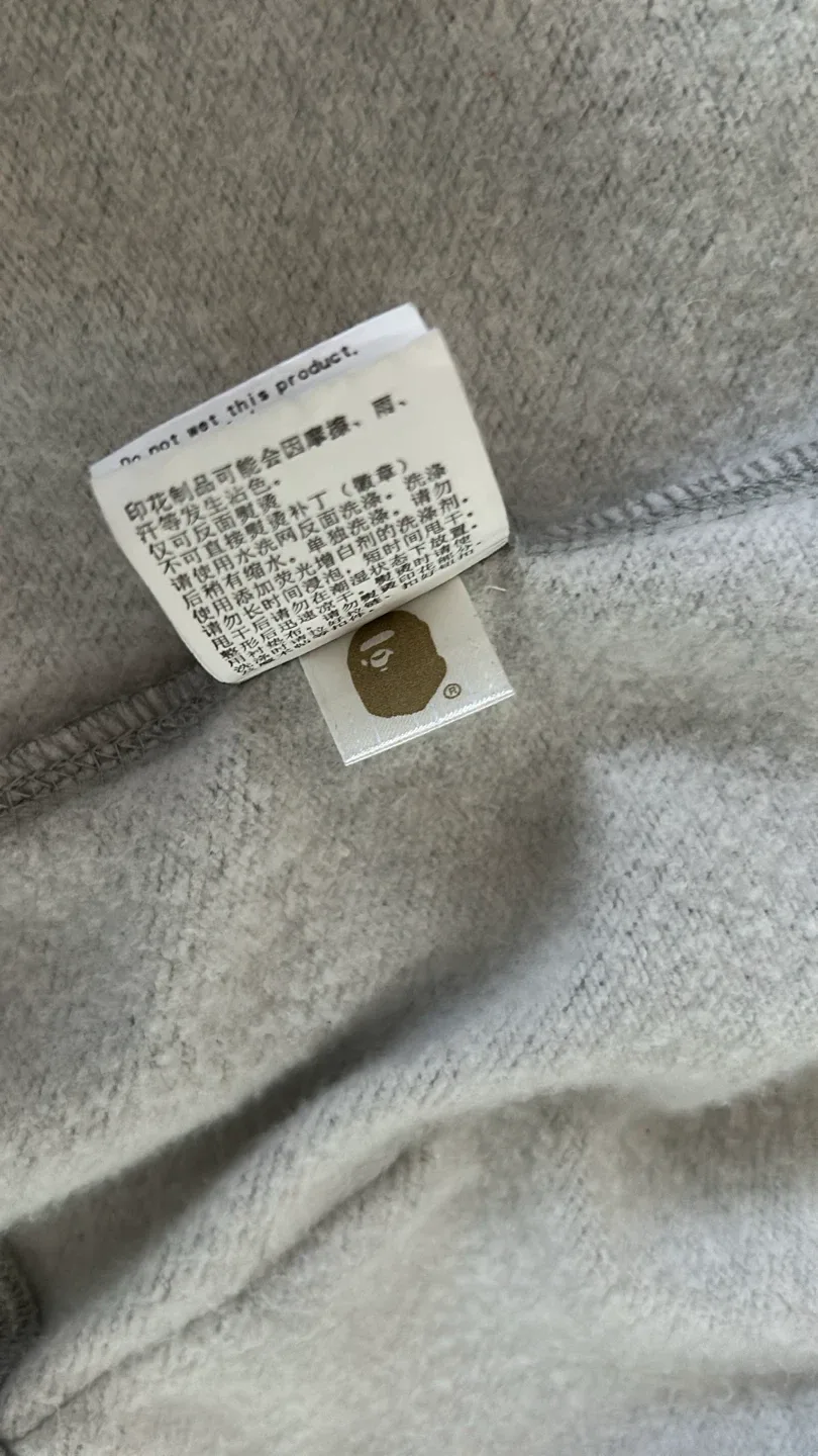 BAPE Grey Shark Full Zip Hoodie - Size M image indicator(4)