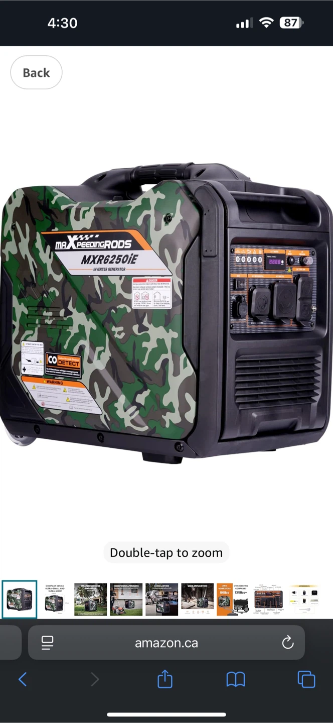 Brand New 5500w Inverter Generator gas powered electric start