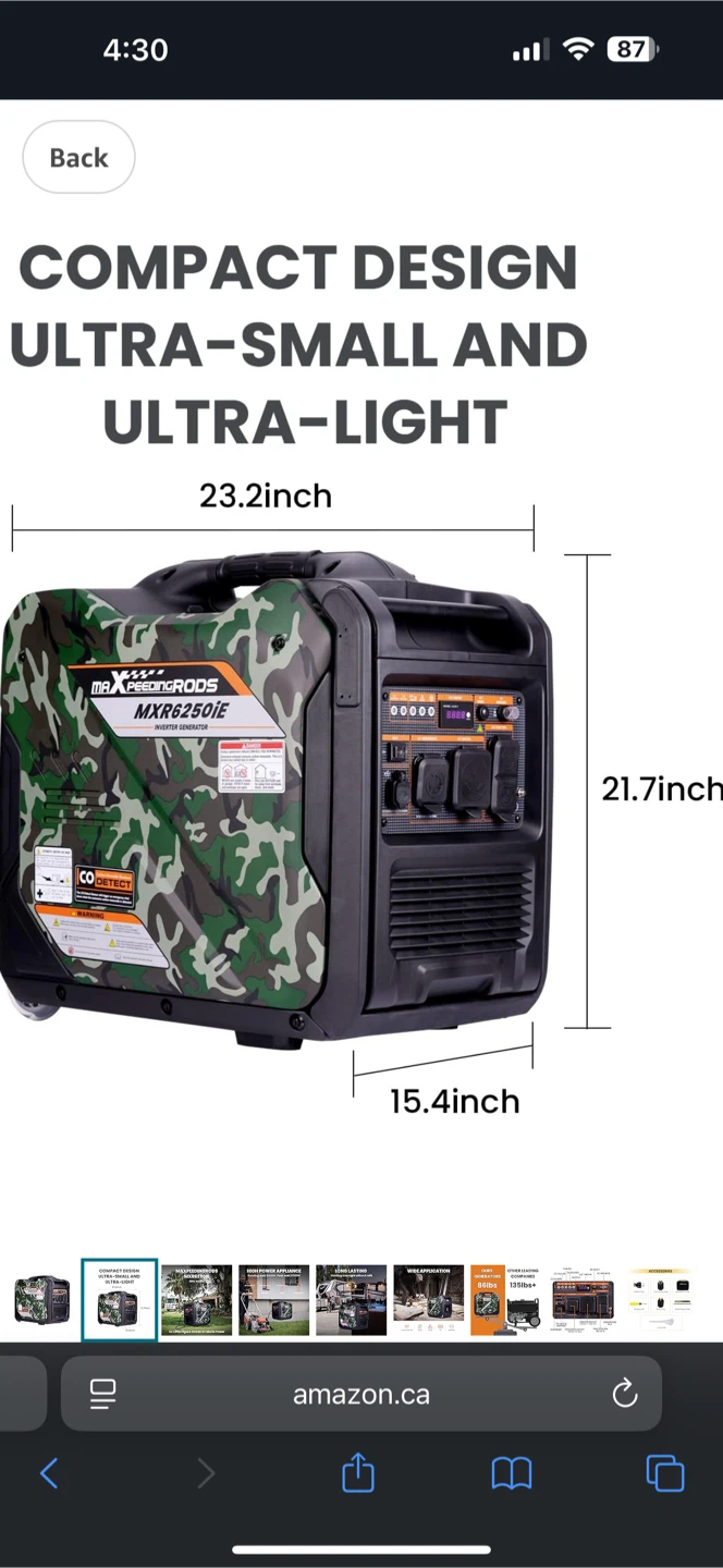 Brand New 5500w Inverter Generator gas powered electric start - photo 2