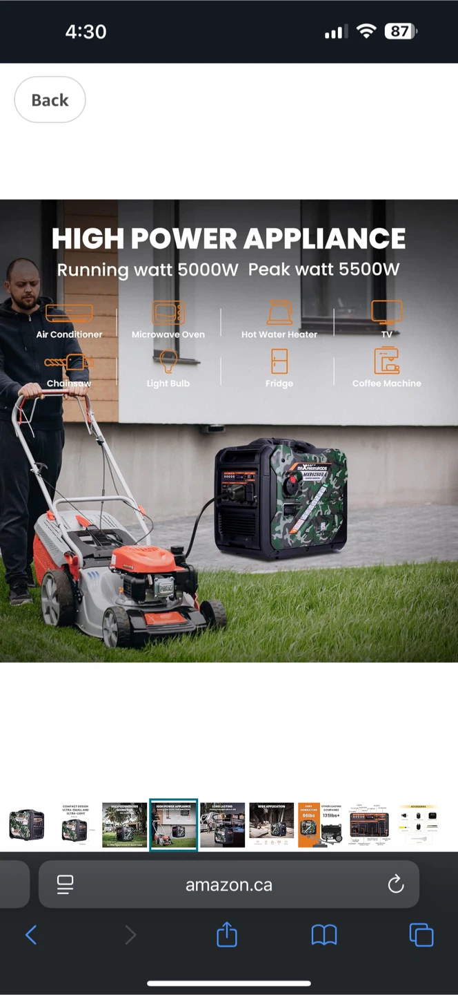 Brand New 5500w Inverter Generator gas powered electric start - photo 4