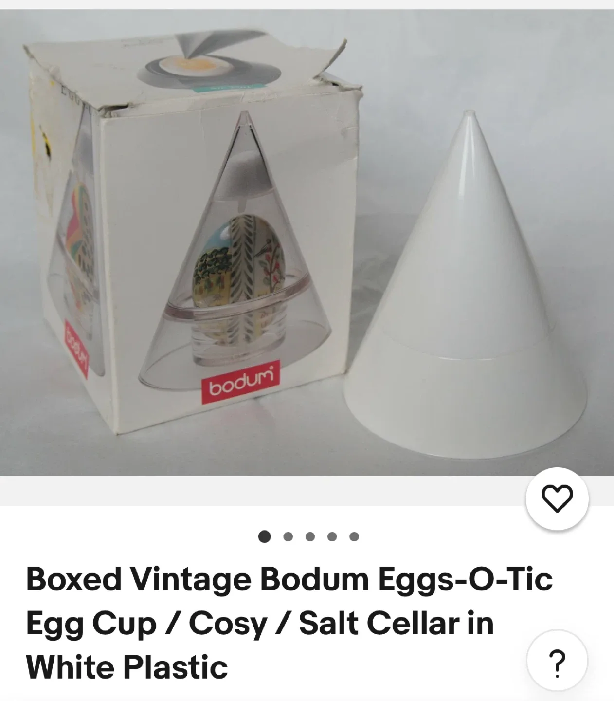 $8 MCM postmodern 2 x Bodum Swiss egg cups salt pepper image indicator(7)