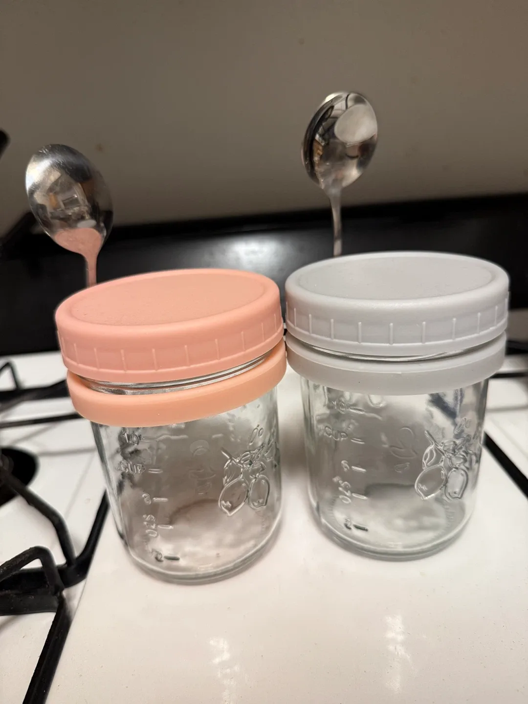 🥕Ball Mason overnight oat Jars with Spoon Holder Lids thumbnail