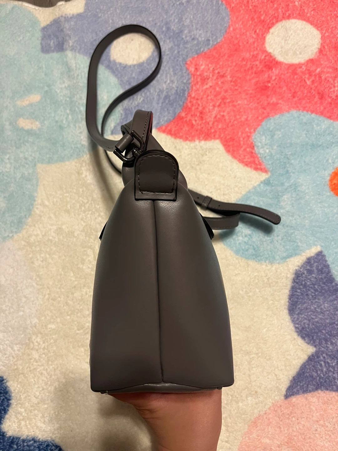 Mini Leather Top Handle Bag - Grey - photo 5