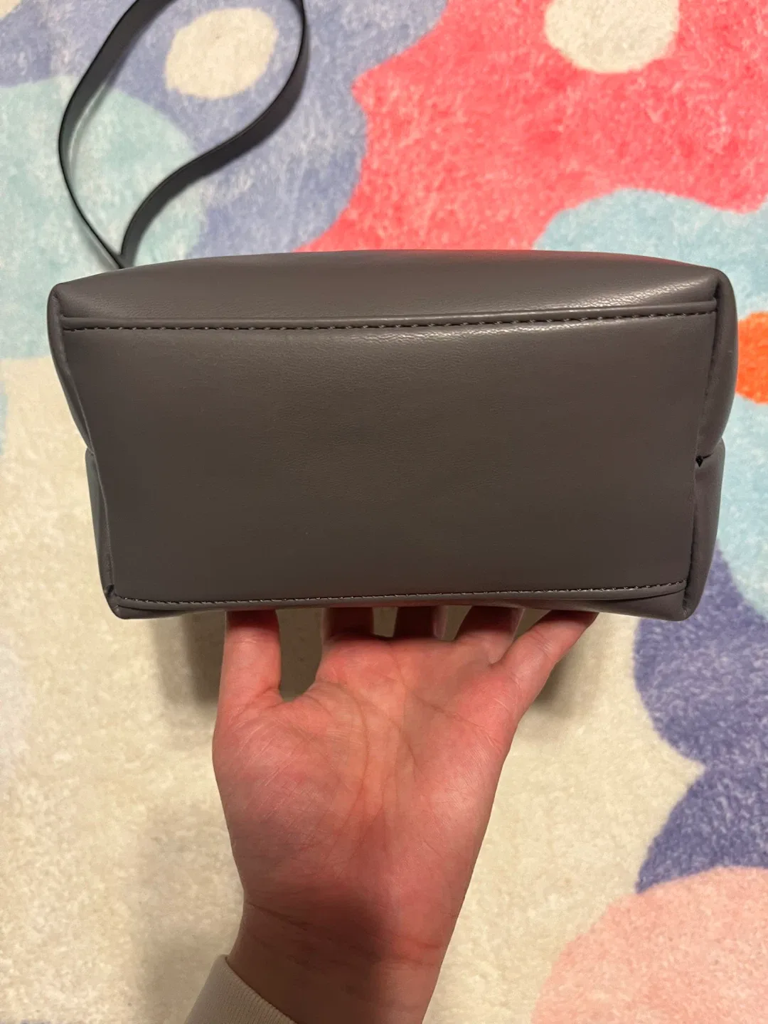 Mini Leather Top Handle Bag - Grey image indicator(3)