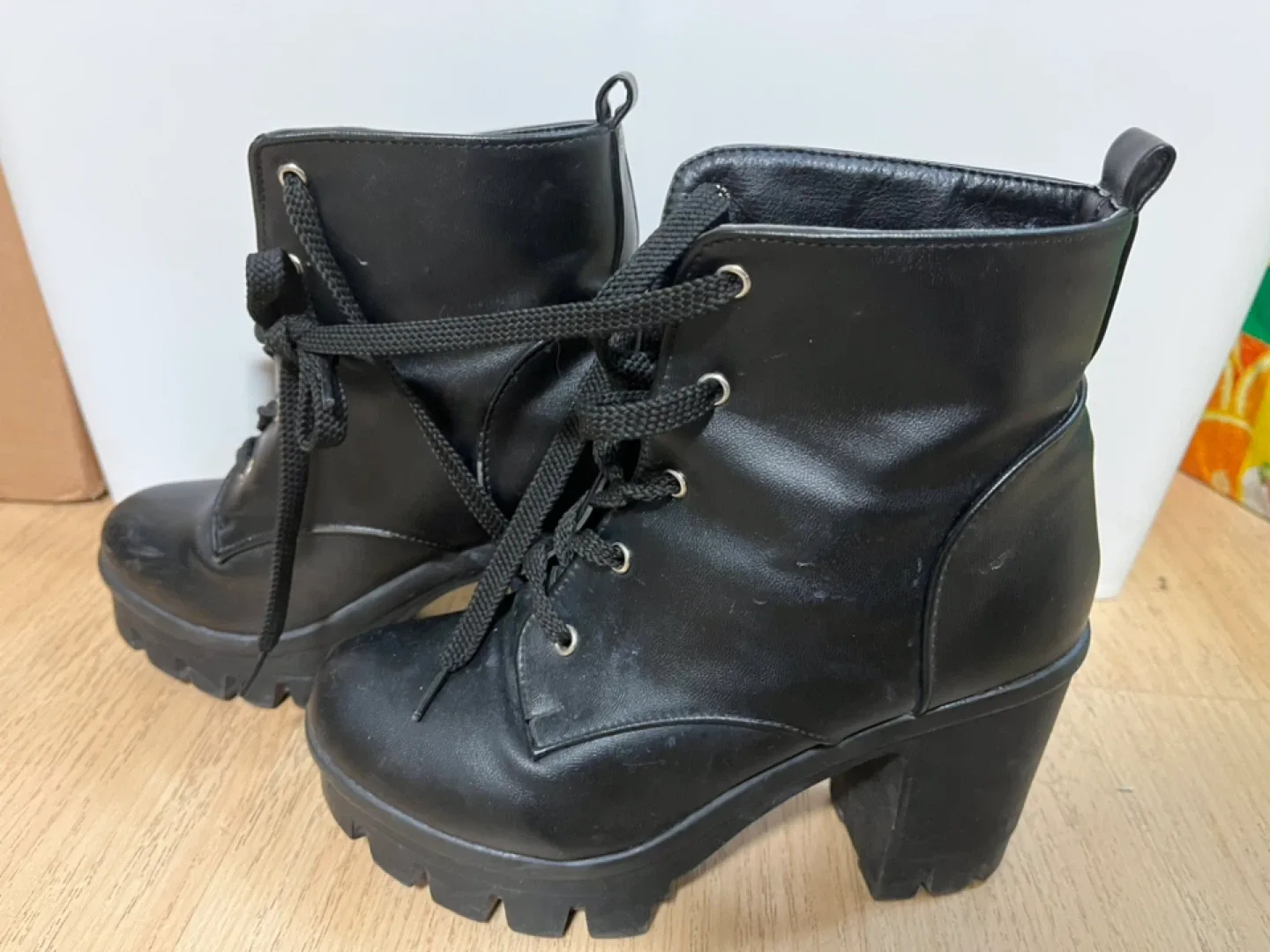 Black Lace-Up Heeled Boots image indicator(3)