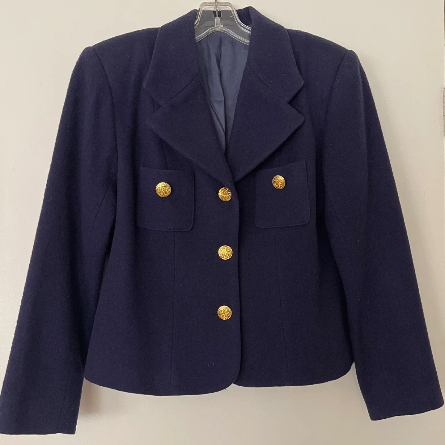 Vintage Wool Gold Button Royal Purple Blazer image indicator(3)