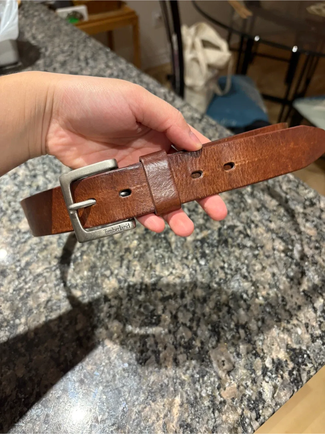 Timberland Brown Leather Belt - 36 thumbnail