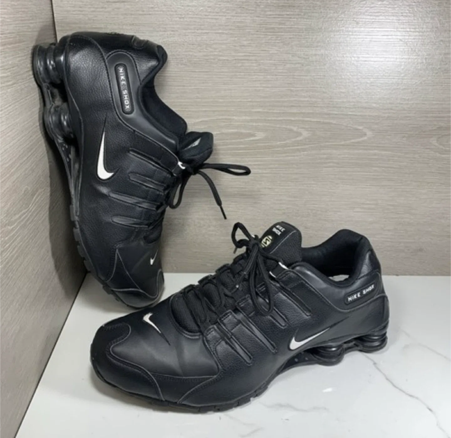 Nike Shox Black Leather Sneakers image indicator(3)