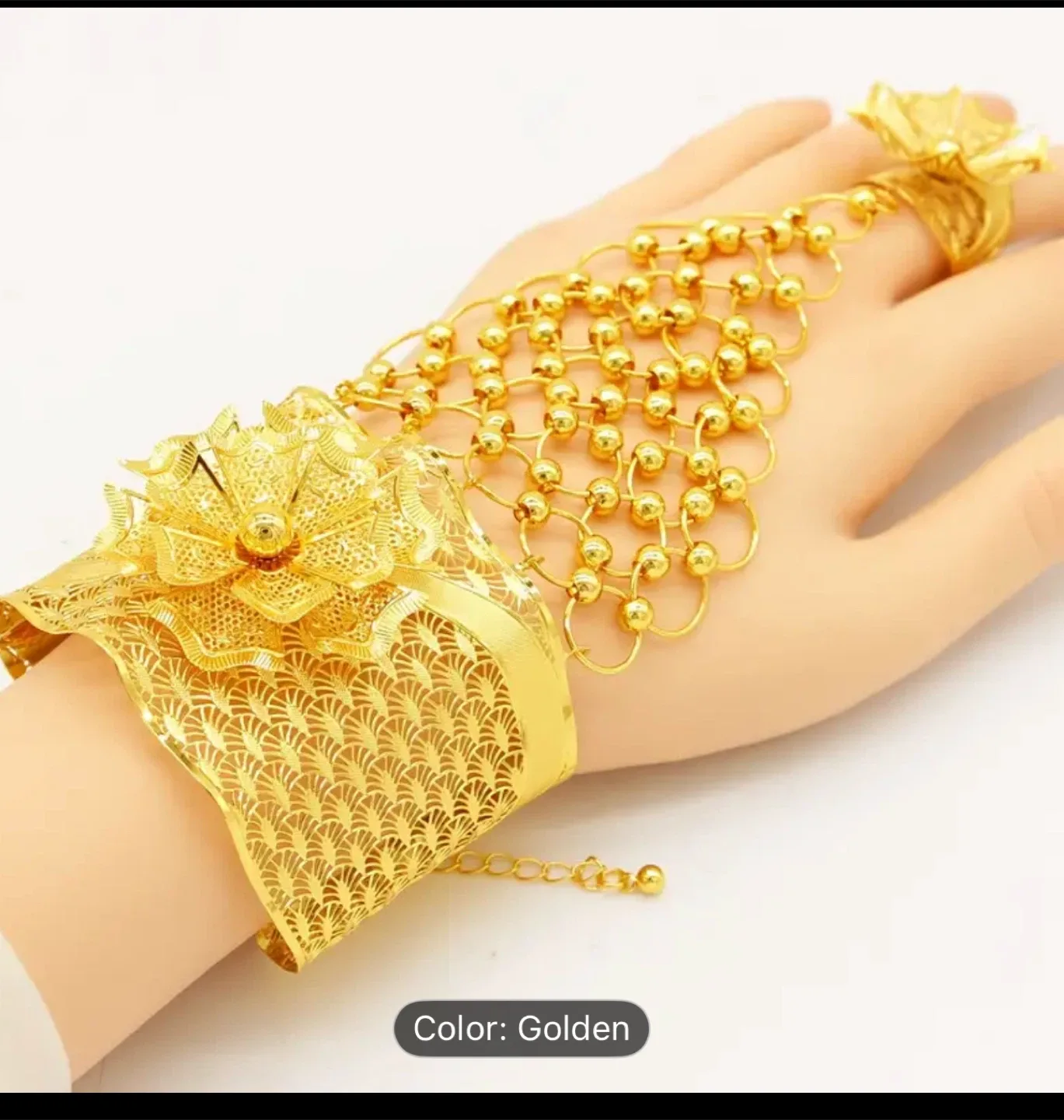 Golden Slave Bracelet Hand Chain image indicator(3)