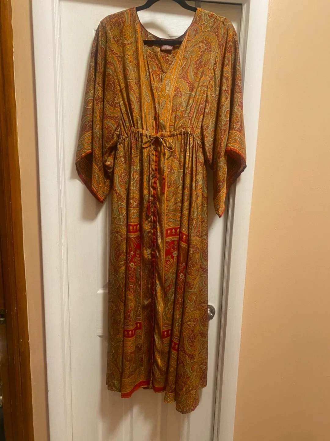 Silk Blend Kimono Style Dress image indicator(5)