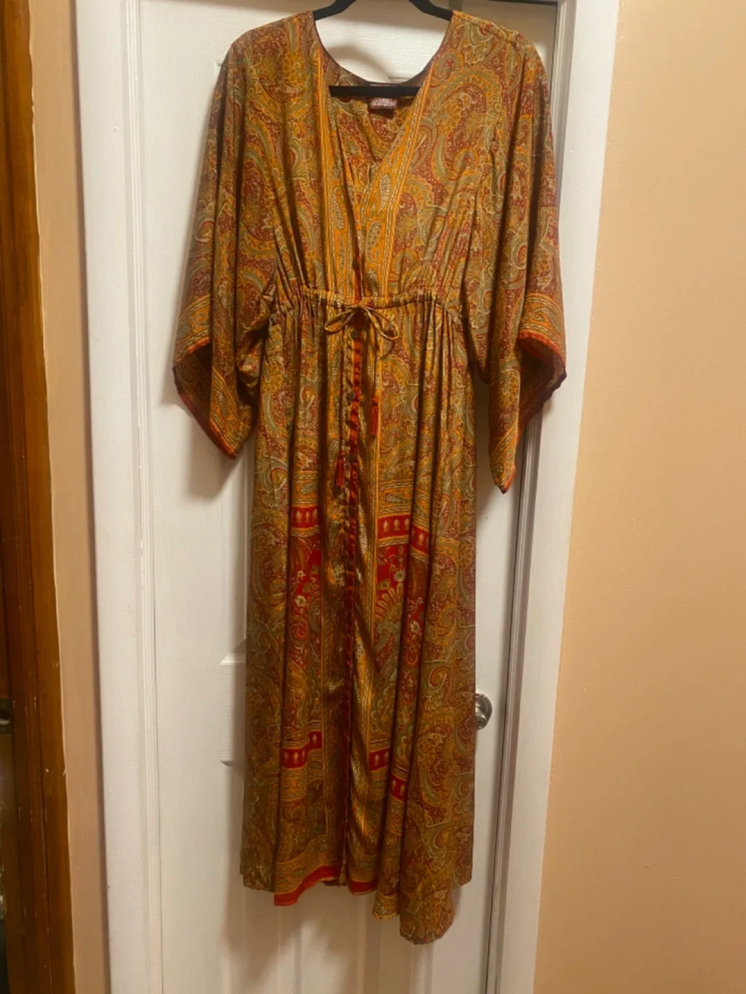 Silk Blend Kimono Style Dress image indicator(4)