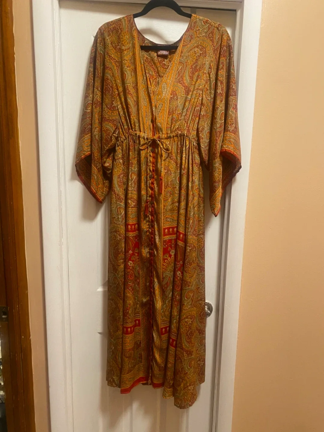 Silk Blend Kimono Style Dress image indicator(2)