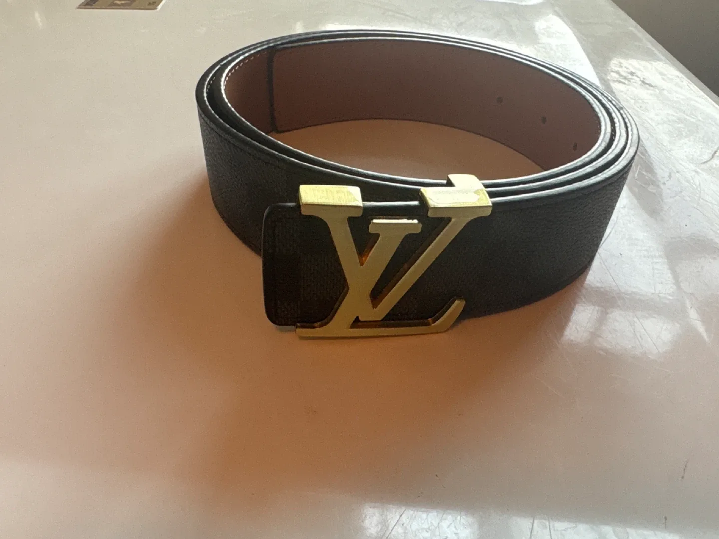Louis Vuitton Black Leather Belt BEST OFFER OR TRADES thumbnail