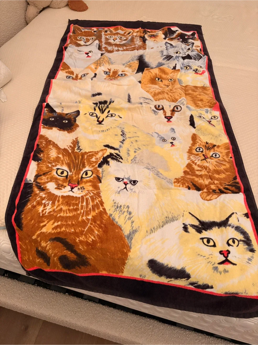 Cat Print Large Towel thumbnail