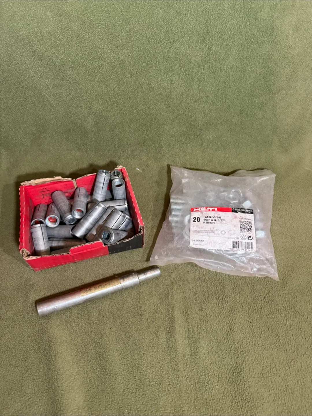 Hilti drop in anchors 1/2” w/ tool and bolts thumbnail
