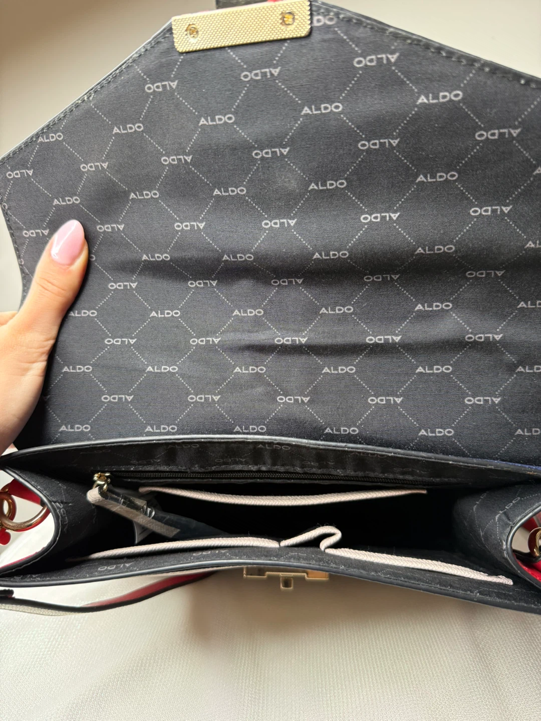 ALDO Handbag - Blue, Red & White - photo 3