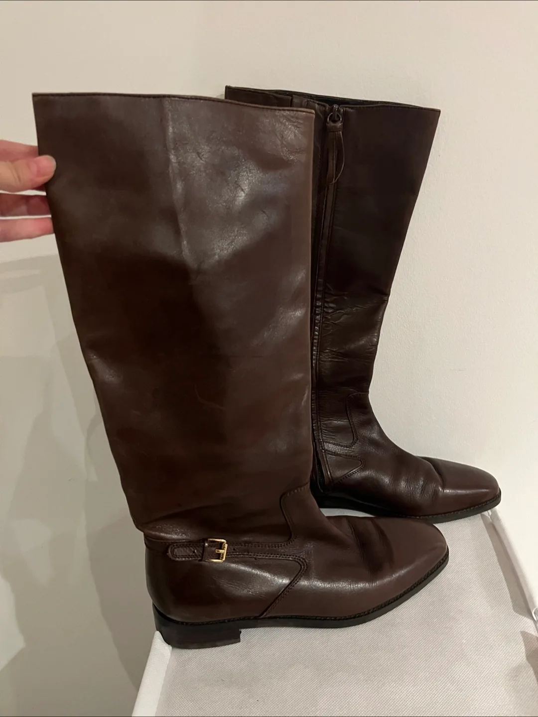 Ralph Lauren Brown Leather Riding Boots - Size 7.5 thumbnail