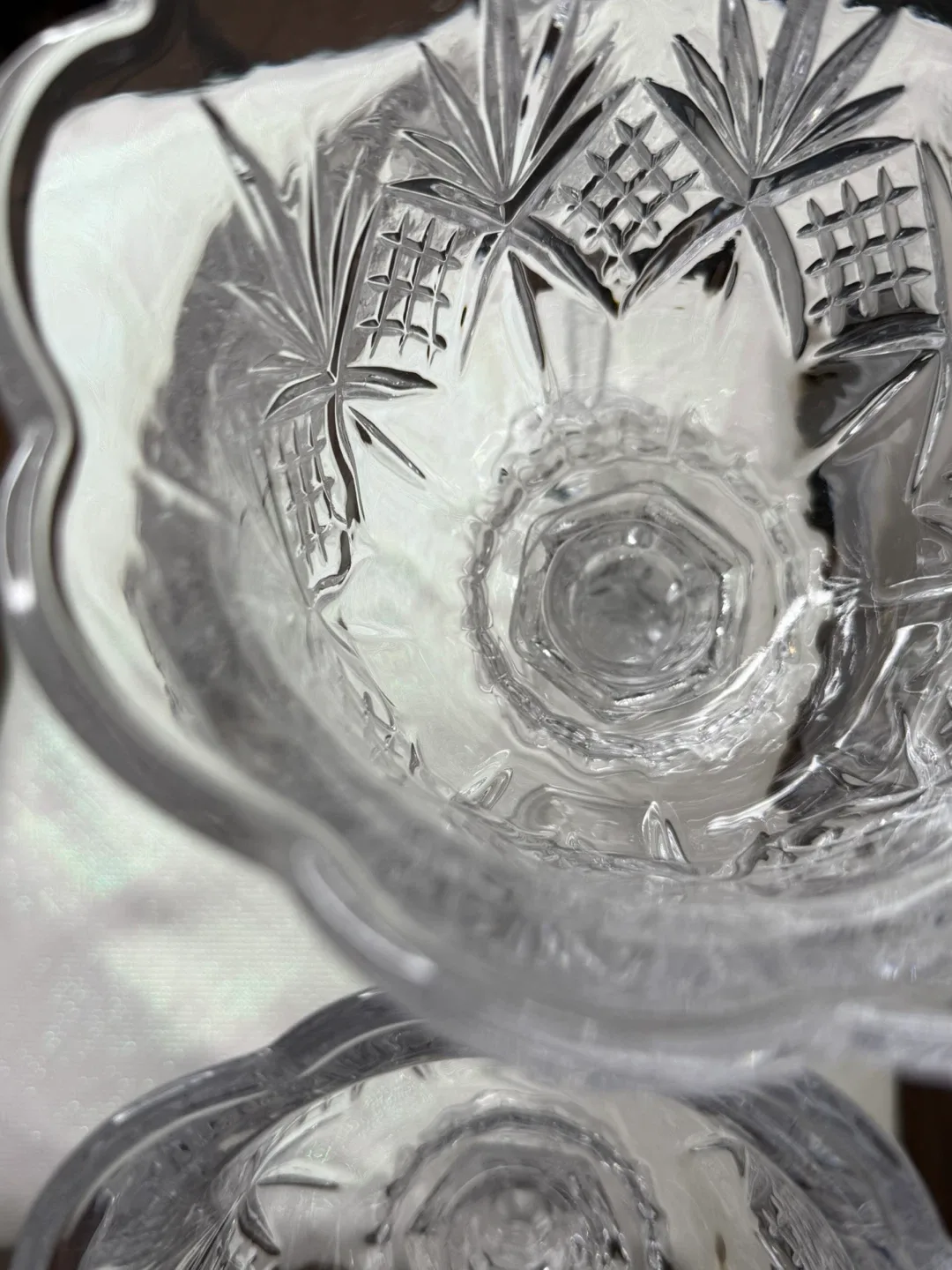 Set of 3 Vintage-Style Cut Crystal Pedestal Bowls / Candy Dishes image indicator(5)