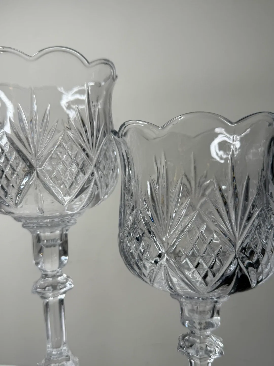 Set of 3 Vintage-Style Cut Crystal Pedestal Bowls / Candy Dishes image indicator(3)