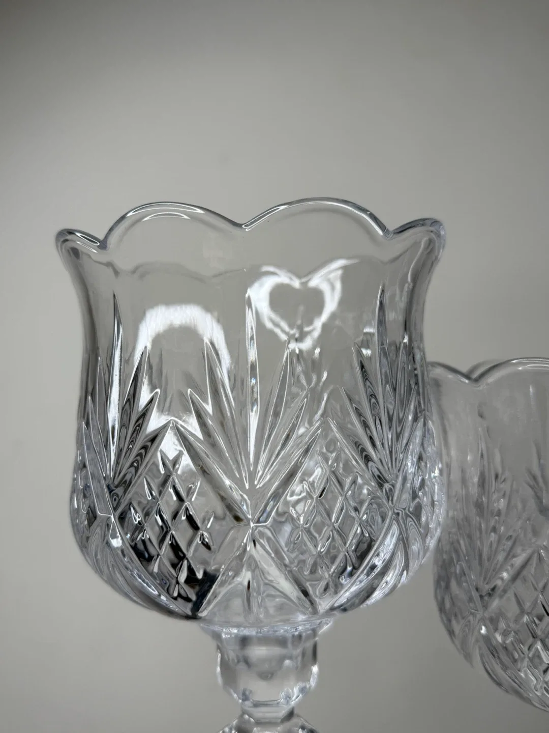 Set of 3 Vintage-Style Cut Crystal Pedestal Bowls / Candy Dishes image indicator(4)