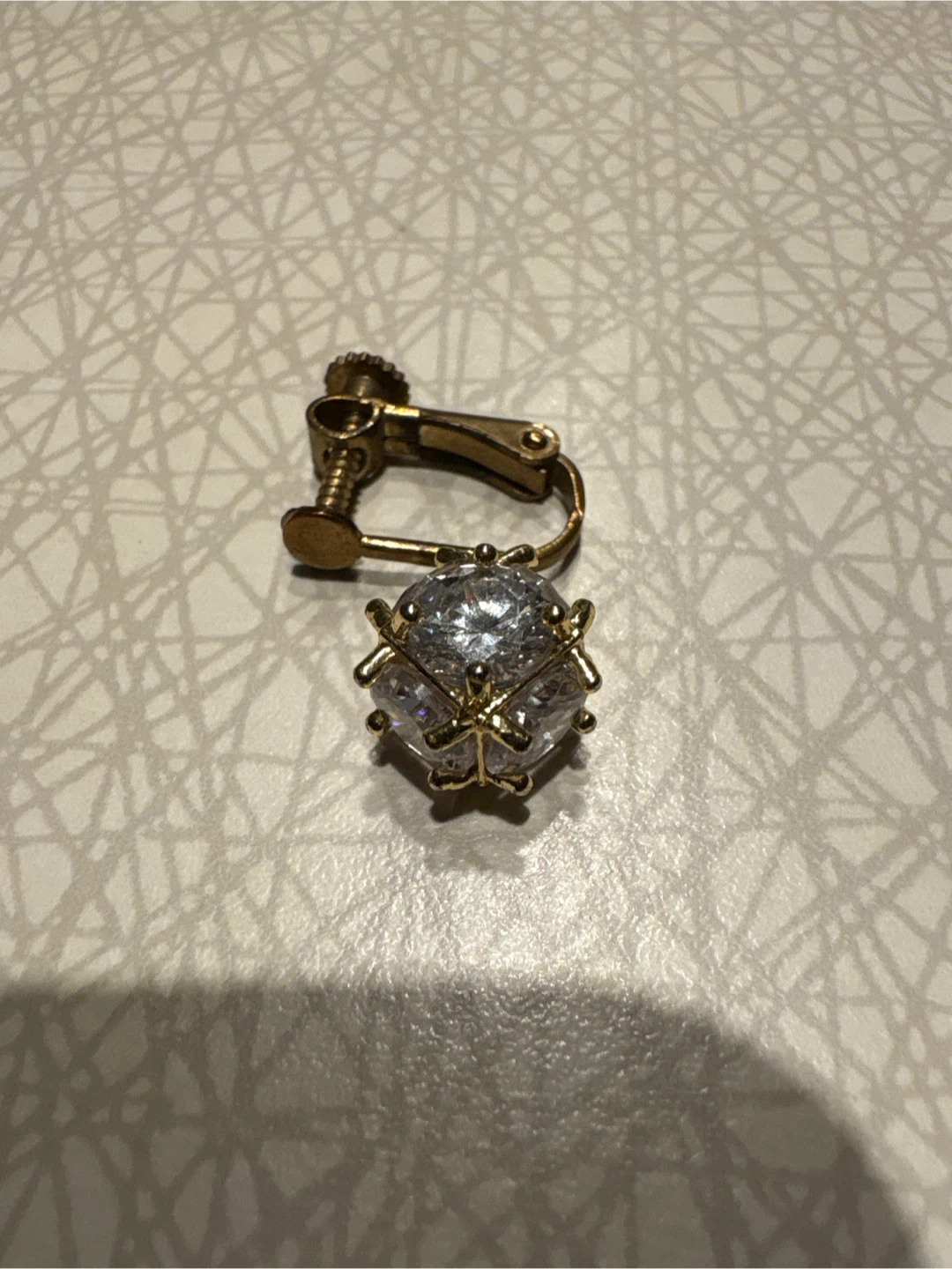 Gold-tone Clip-on Earring with Crystal