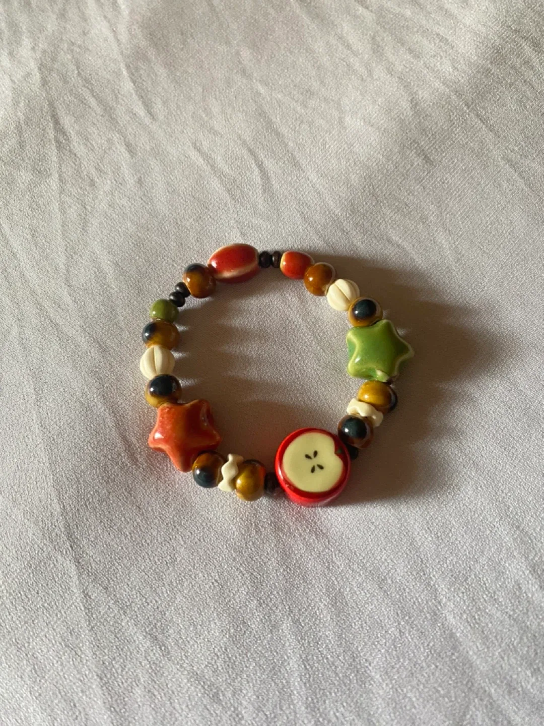 Beaded Bracelet with Apple Charm thumbnail