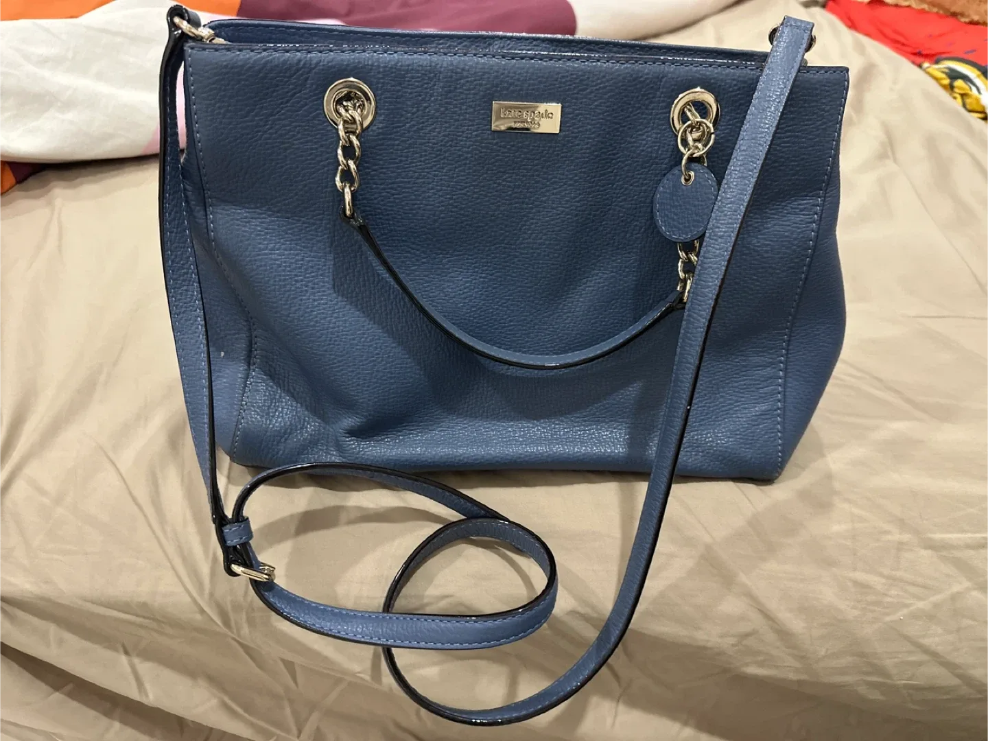Kate Spade Blue Leather Shoulder Bag image indicator(2)