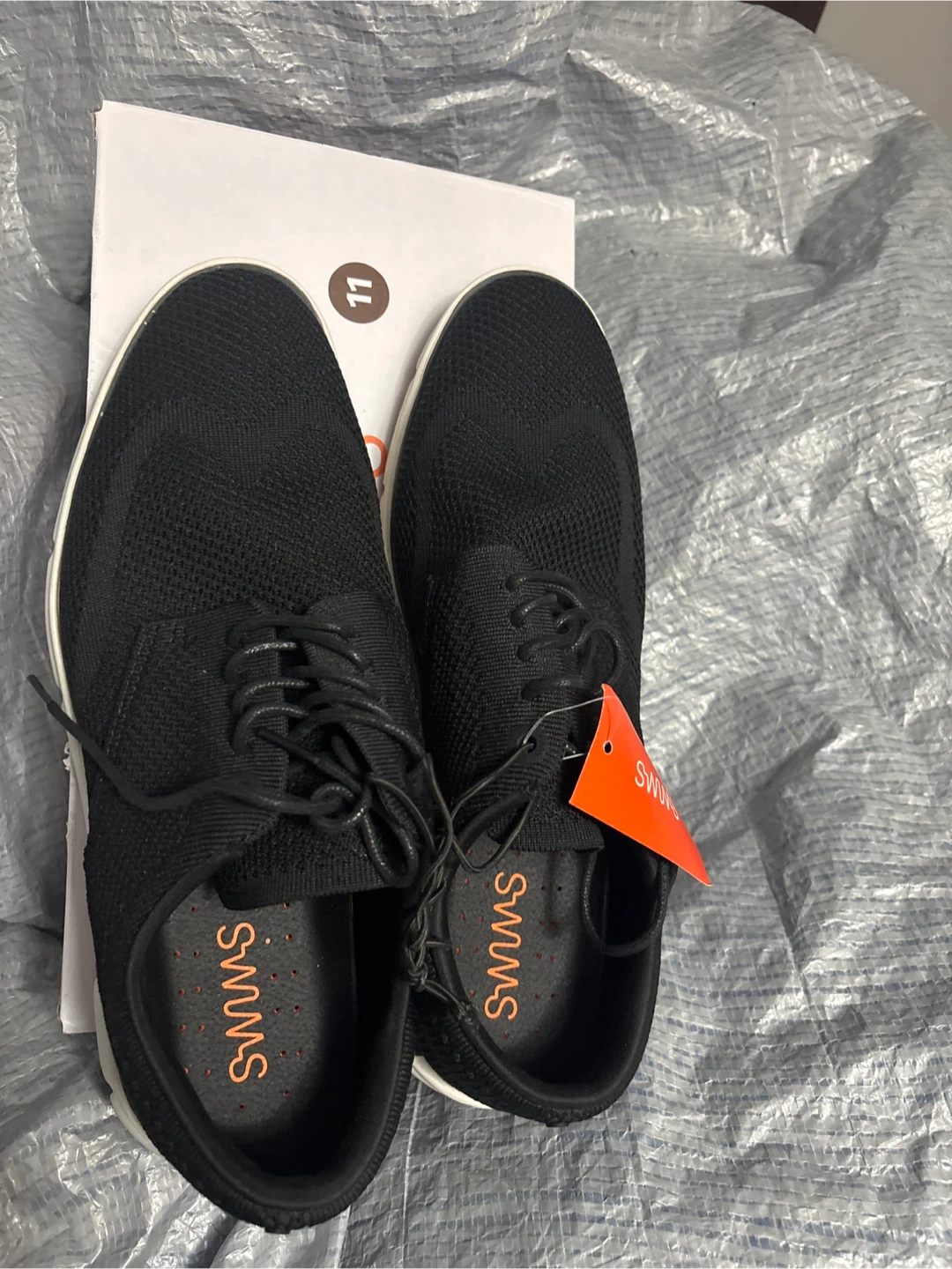 SWIMS Breeze Knit Oxford Shoes - Black, Size 11