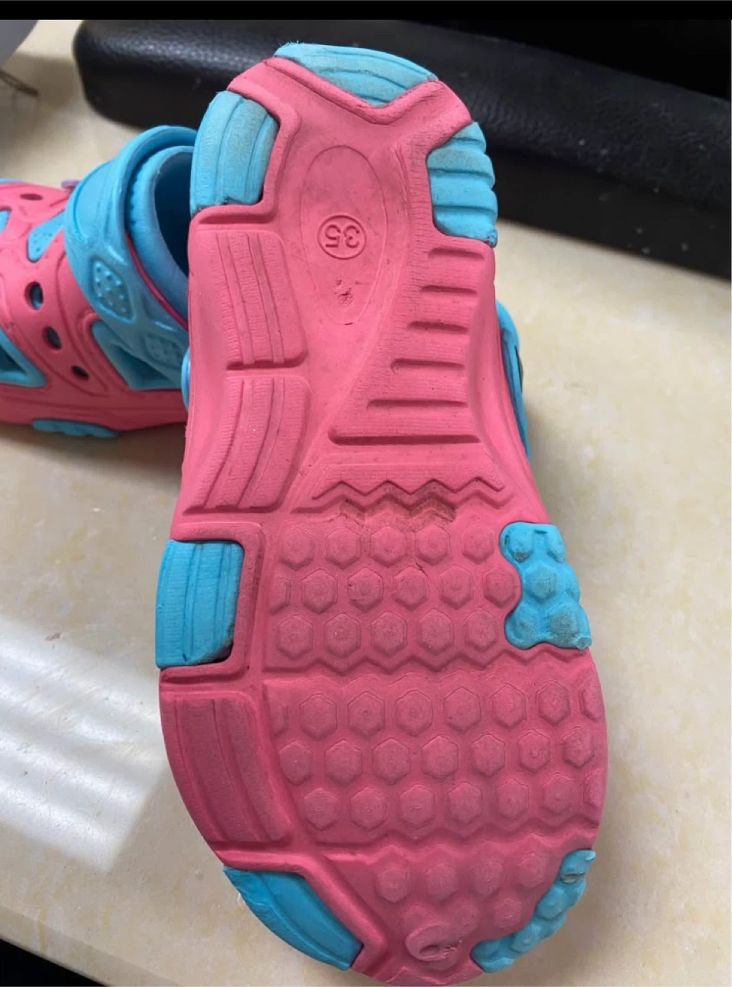 Kids Pink & Blue Sandals - Size 35 - photo 2