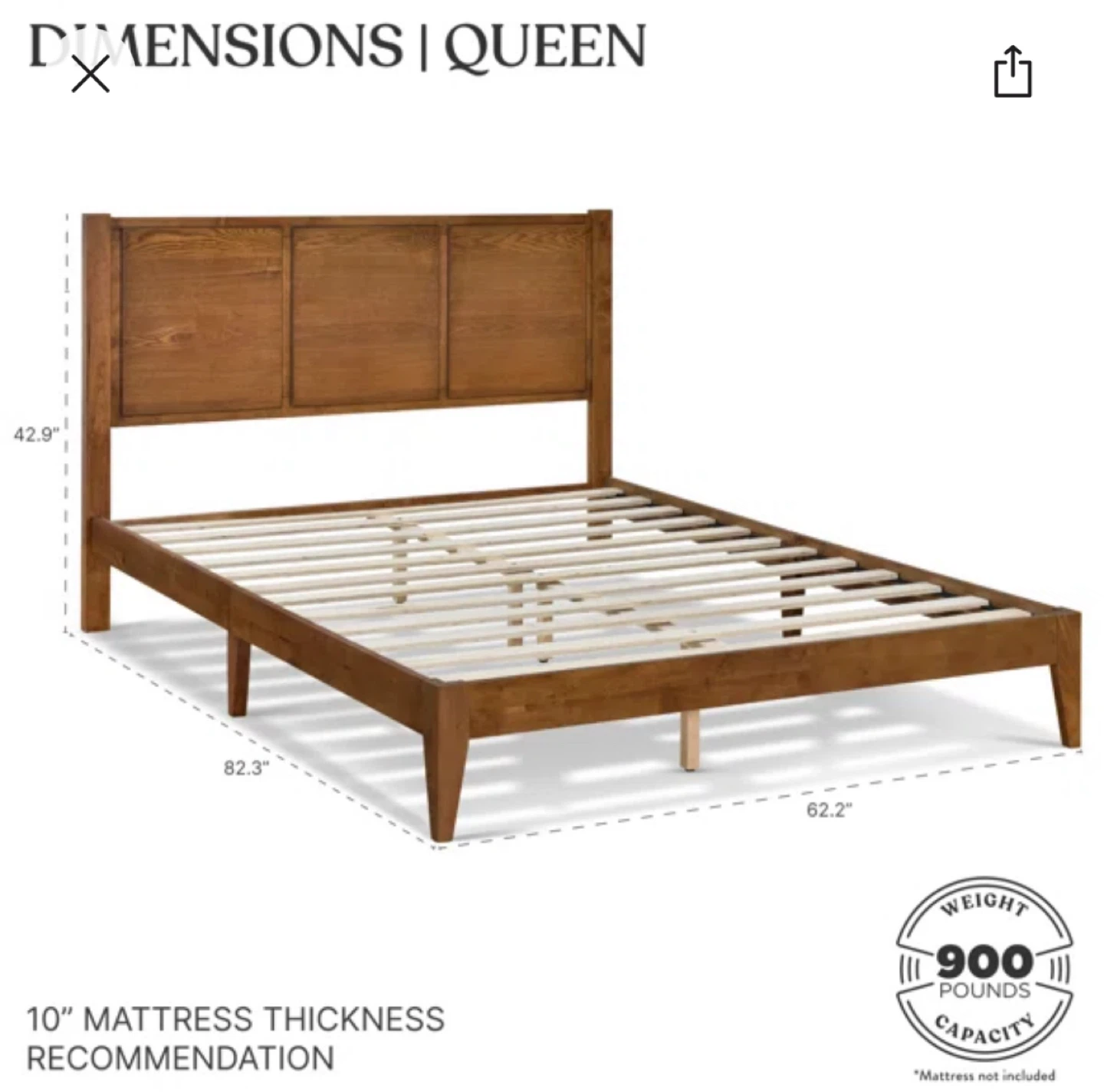 Kelly Clarkson Home Ariana Queen Solid Wood Bed Frame