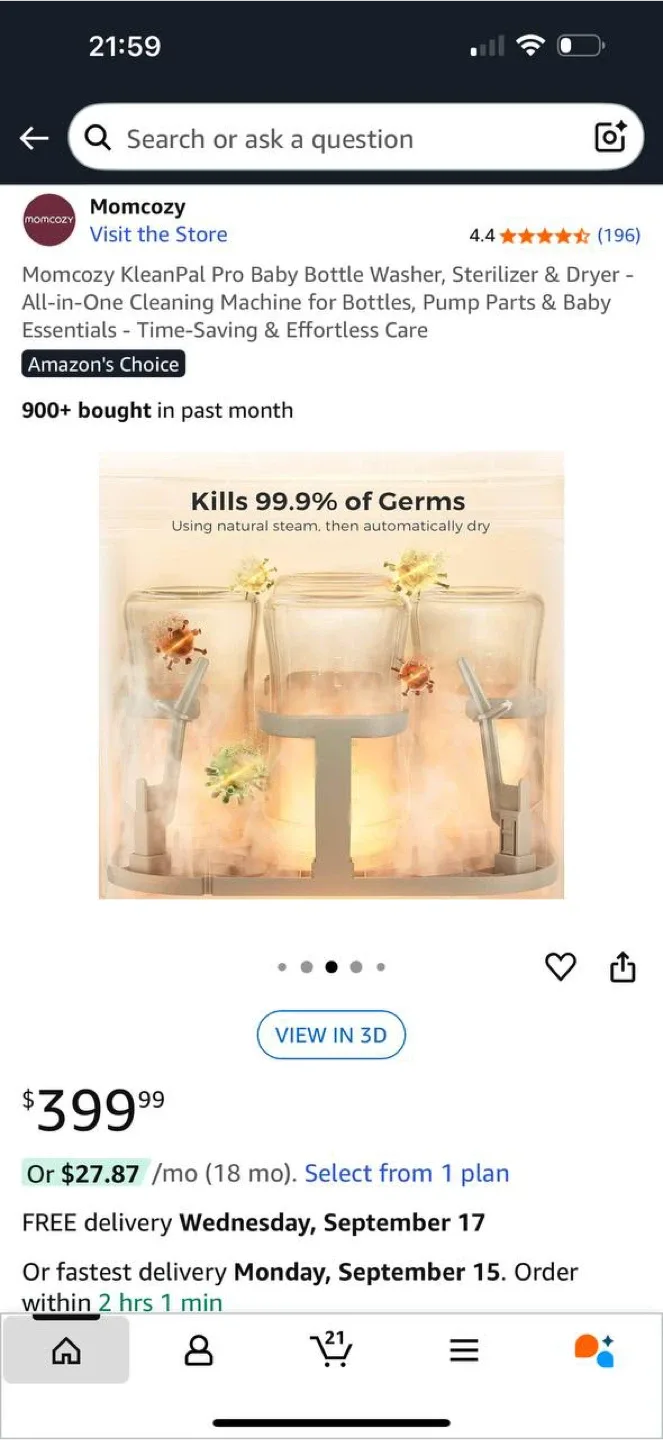 Momcozy KleanPal Pro Baby Bottle Washer, Sterilizer & Dryer image indicator(10)