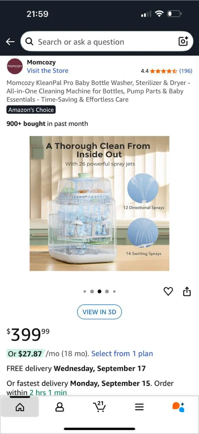 Momcozy KleanPal Pro Baby Bottle Washer, Sterilizer & Dryer image indicator(7)