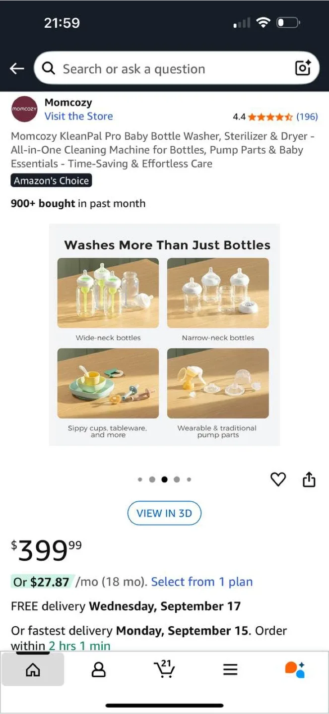 Momcozy KleanPal Pro Baby Bottle Washer, Sterilizer & Dryer image indicator(8)