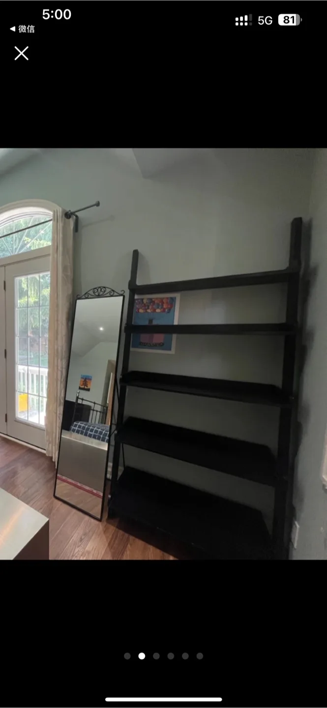 Black Ladder Shelf - 6ft Tall thumbnail